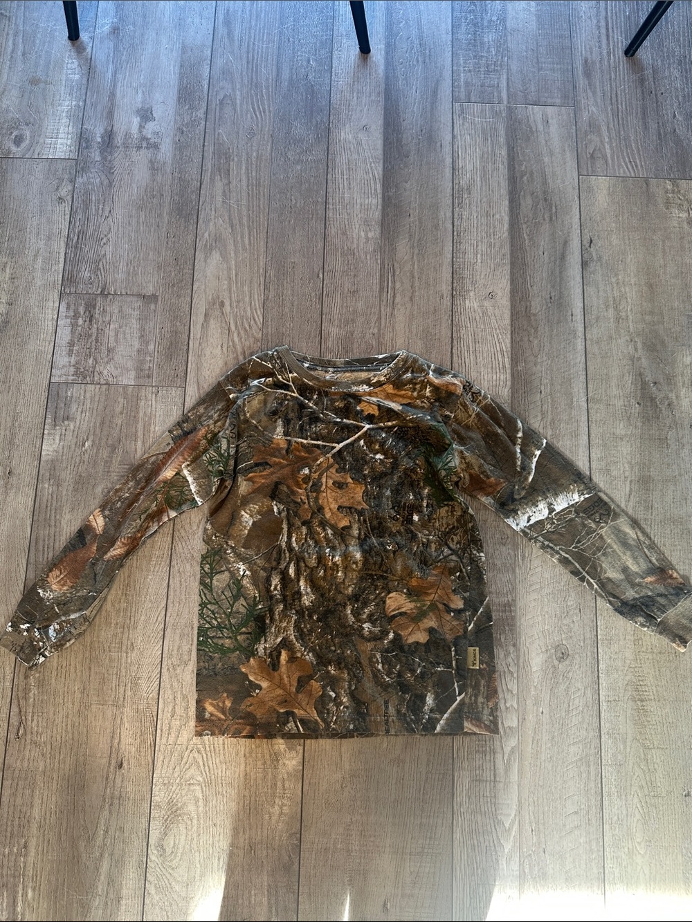 Kids Long Sleeve Camo Tee - Brown/Green